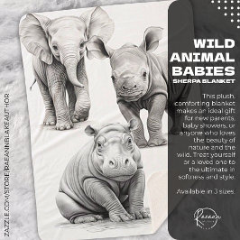白黒ワイルドアニマルベビーシェルパブランケット シェルパブランケット