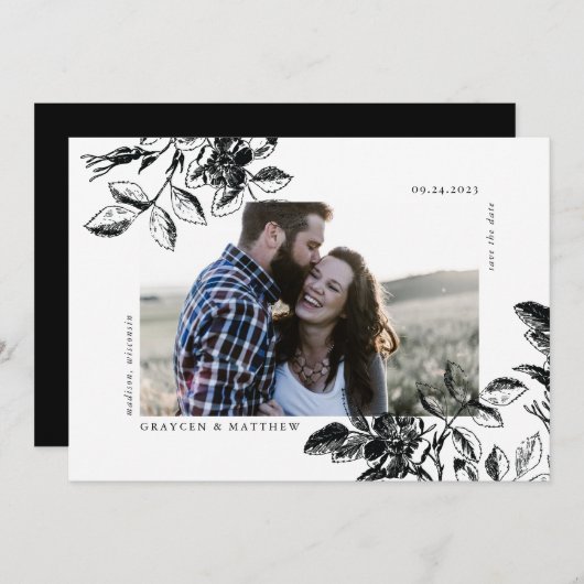 白黒ワイルドバラエレガモダンンス セーブザデート (正面/裏面)