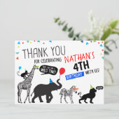 白黒ワイルドパーティーアニマル誕生日ありがとう 招待状 (スタンド正面)