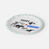 白黒ワイルドパーティーアニマル誕生日7" ペーパープレート (アングル)