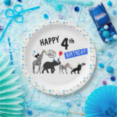 白黒ワイルドパーティーアニマル誕生日9" ペーパープレート (パーティー)