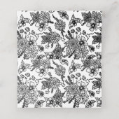 白黒ワイルドフラワーズフォールド座席表 プレイスカード (内部開封)