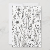白黒ワイルドフラワーズブライダルシャワー 招待状 (裏面)