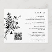 白黒ワイルドフラワーブーケ結婚の詳細 エンクロージャーカード (正面)