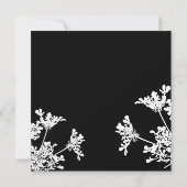白黒ワイルドフラワー葬儀サンキューカード 招待状 (裏面)