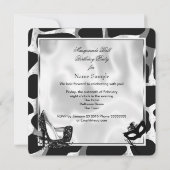 白黒ワイルドマスカレードボールパーティー 招待状 (裏面)