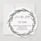 白黒ワインフローラ植物保存日 招待状 (正面)