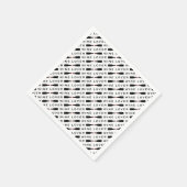 白黒ワインラバータイポグラフィパターン スタンダードカクテルナプキン (角)