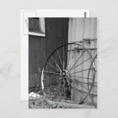 白黒ワゴンホイールとサイロ ポストカード (正面/裏面)