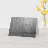 「白黒ワゴンホイール」誕生日カード カード (黄色い花)