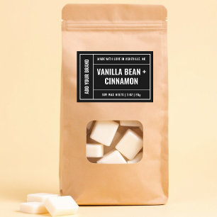 白黒ワックスメルトモダンミニマリスト3x2"ラベル フードラベル