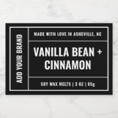 白黒ワックスメルトモダンミニマリスト3x2"ラベル フードラベル (シングルラベル)