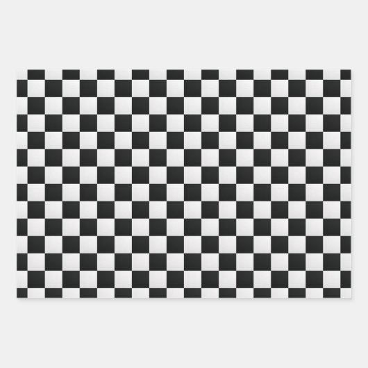 白黒ワニ皮プリントチェス ラッピングペーパーシート (正面2)