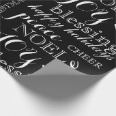 白黒ワードアートクリスマスラッピング紙 ラッピングペーパー (角)