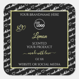 白黒ワードアートクリーム製品ラベルのロゴ スクエアシール