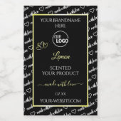 白黒ワードアートクリーム製品ラベルのロゴ フードラベル (シングルラベル)