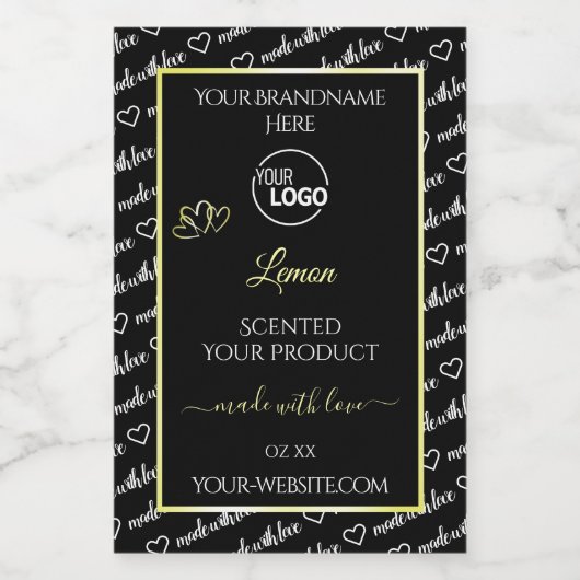 白黒ワードアートクリーム製品ラベルのロゴ フードラベル (シングルラベル)