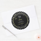 白黒ワードアートクリーム製品ラベルのロゴ ラウンドシール (封筒)