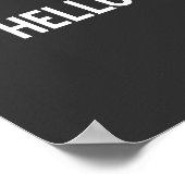 白黒ワードアートタイポグラフィデザイン- HELLO ポスター (角)