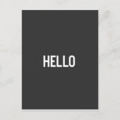 白黒ワードアートタイポグラフィデザイン- HELLO ポストカード (正面)