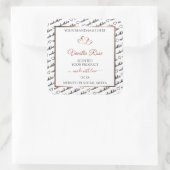 白黒ワードアートプロダクトラベルバラ金ゴールドハート スクエアシール (バッグ)