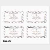 白黒ワードアートプロダクトラベルバラ金ゴールドロゴ 長方形シール (シート)