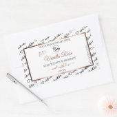 白黒ワードアートプロダクトラベルバラ金ゴールドロゴ 長方形シール (封筒)