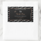 白黒ワードアートプロダクトラベルロゴバラ金ゴールド 長方形シール (バッグ)