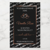 白黒ワードアートプロダクトラベルロセゴールドハート フードラベル (シングルラベル)