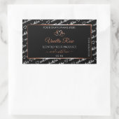 白黒ワードアートプロダクトラベルロセゴールドハート 長方形シール (バッグ)