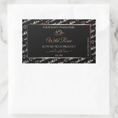 白黒ワードアート製品ラベルバラ金ゴールドフレーム 長方形シール (バッグ)