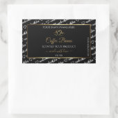 白黒ワードアート製品ラベル金ゴールドハート 長方形シール (バッグ)