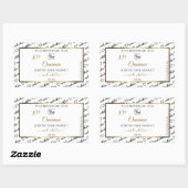 白黒ワードアート金ゴールド製品ラベルのロゴ 長方形シール (シート)