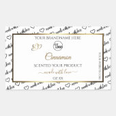 白黒ワードアート金ゴールド製品ラベルのロゴ 長方形シール (正面)