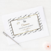 白黒ワードアート金ゴールド製品ラベルのロゴ 長方形シール (封筒)