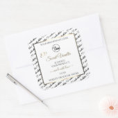 白黒ワードクラウドゴールデンプロダクトラベルロゴ スクエアシール (封筒)