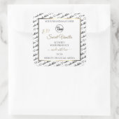 白黒ワードクラウドゴールデンプロダクトラベルロゴ スクエアシール (バッグ)