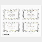 白黒ワードクラウドゴールデンプロダクトラベルロゴ 長方形シール (シート)