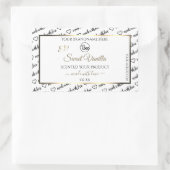 白黒ワードクラウドゴールデンプロダクトラベルロゴ 長方形シール (バッグ)