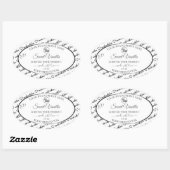 白黒ワードクラウドシルバープロダクトラベルロゴ 楕円形シール (シート)