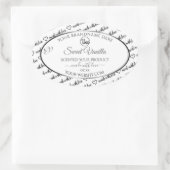 白黒ワードクラウドシルバープロダクトラベルロゴ 楕円形シール (バッグ)