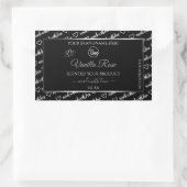 白黒ワードクラウドシルバープロダクトラベルロゴ 長方形シール (バッグ)