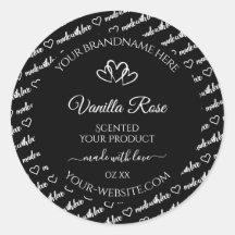 白黒ワードクラウド製品ラベルのハート