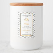 白黒ワードクラウド製品ラベルオレンジ色のハート フードラベル (正面)