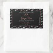 白黒ワードクラウド製品ラベルバーグンドハート 長方形シール (バッグ)