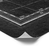 白黒ワールドマップ(1799)インバース ポスター (角)