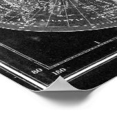 白黒ワールドマップ(1872)インバース ポスター (角)