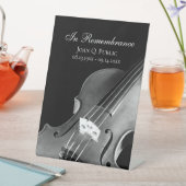 白黒ヴァイオリンミュージシャンお祝いオブ・ライフ 台座サイン (インサイチュ)