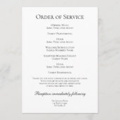 白黒ヴァイオリンミュージシャン葬儀 プログラム (裏面)