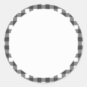 白黒ヴィシープリントギンガムパターン ラウンドシール (正面)